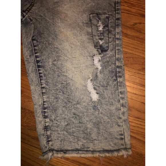 Encrypted Handcrafted Ice Wash Distressed Denim Shorts Size 38 - Picture 11 of 16